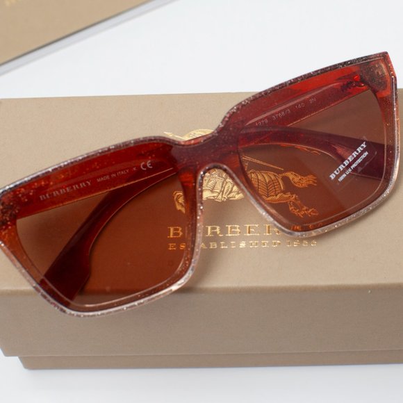 Burberry Brown Square Sunglasses 55mm | NWT | Authentic | Made in Italy - Picture 1 of 7
